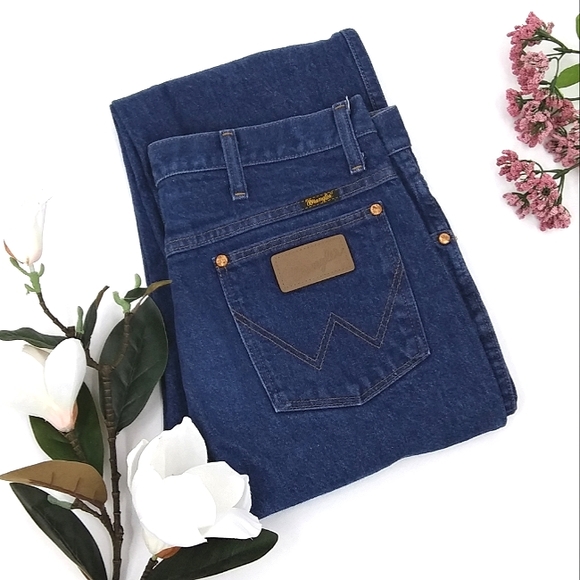 VINTAGE WRANGLER High Rise Dark Wash Western Style Blue Jeans 31 x 29 - Picture 10 of 10